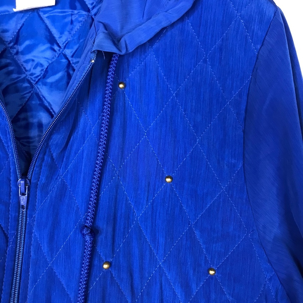 Vintage silky studded hooded parachute windbreaker - Picture 4 of 7
